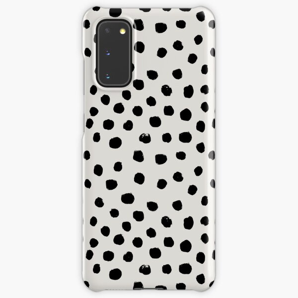 Preppy brushstroke free polka dots black and white spots dots dalmation animal spots design minimal Samsung Galaxy Snap Case