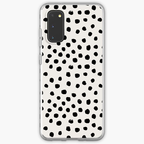 Preppy brushstroke free polka dots black and white spots dots dalmation animal spots design minimal Samsung Galaxy Soft Case