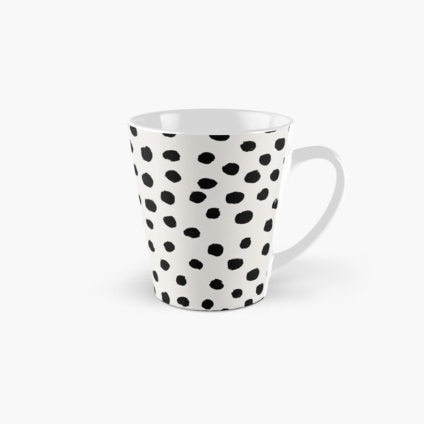 Pois preppy sans pois à pois noirs et blancs pois dalmation taches d'animaux design minimal Mug long