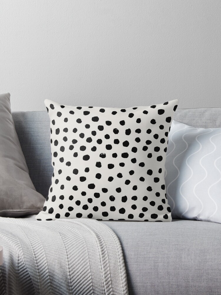 Black and white spot cushion best sale