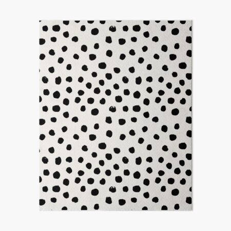 Preppy brushstroke free polka dots black and white spots dots dalmation animal spots design minimal Art Board Print