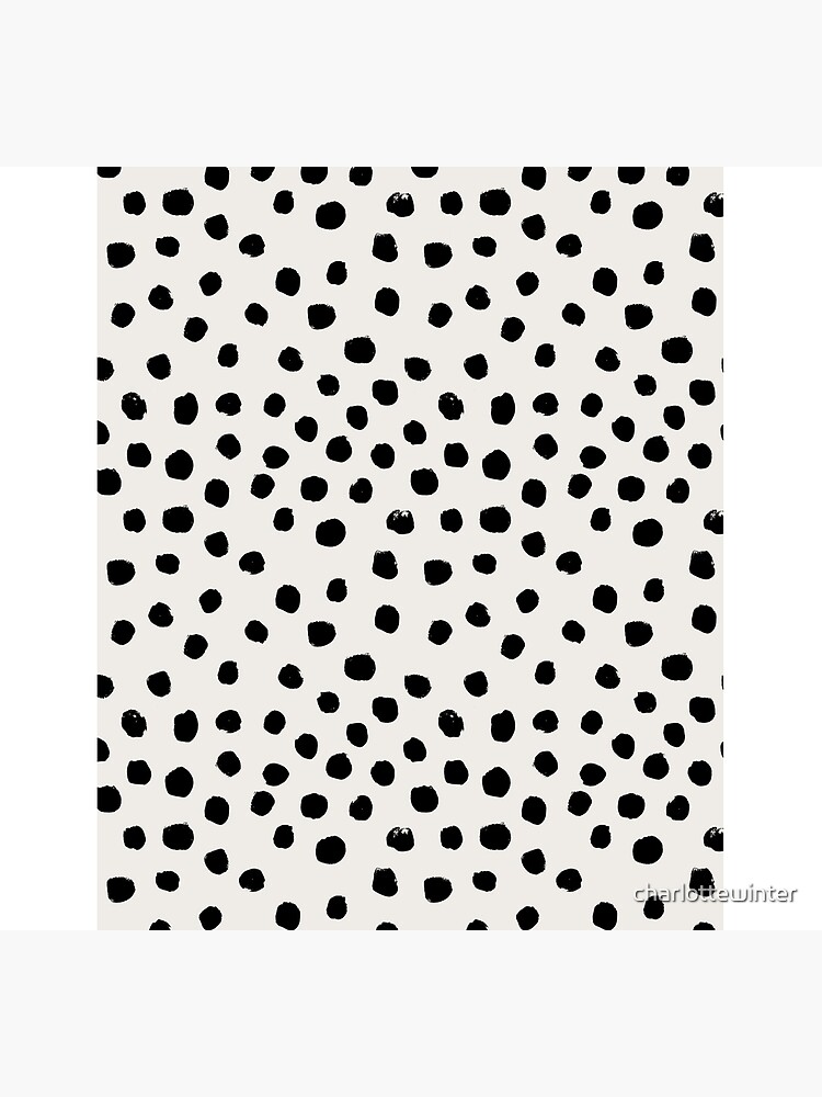 Preppy brushstroke free polka dots black and white spots dots dalmation animal spots design minimal by charlottewinter