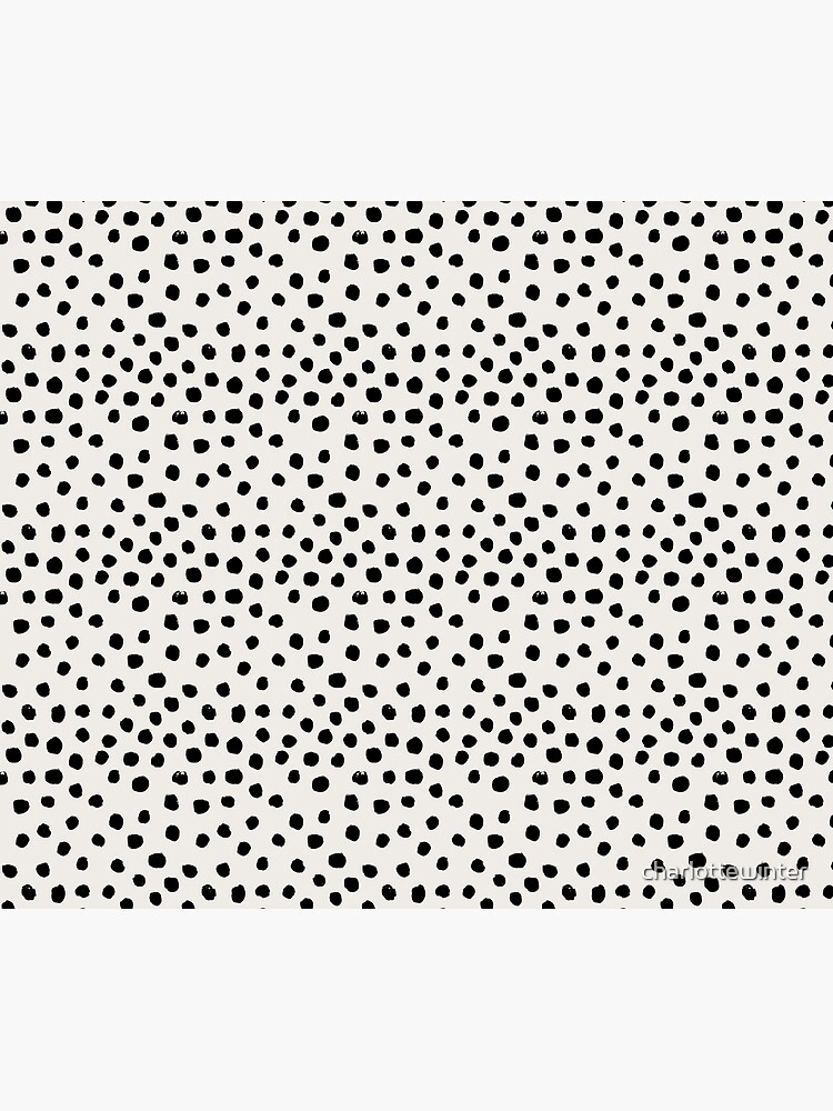 Preppy brushstroke free polka dots black and white spots dots dalmation animal spots design minimal by charlottewinter