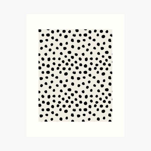 Artikel-Vorschau von Preppy Pinselstrich frei Polka Dots schwarz und weiß Flecken Punkte Dalmation Tier Flecken Design minimal, designt und verkauft von charlottewinter.
