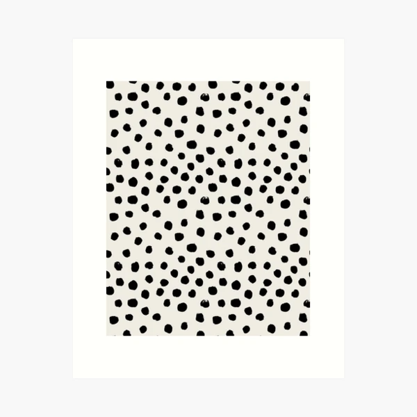 Preppy brushstroke free polka dots black and white spots dots dalmation  animal spots design minimal Throw Pillow by CharlotteWinter