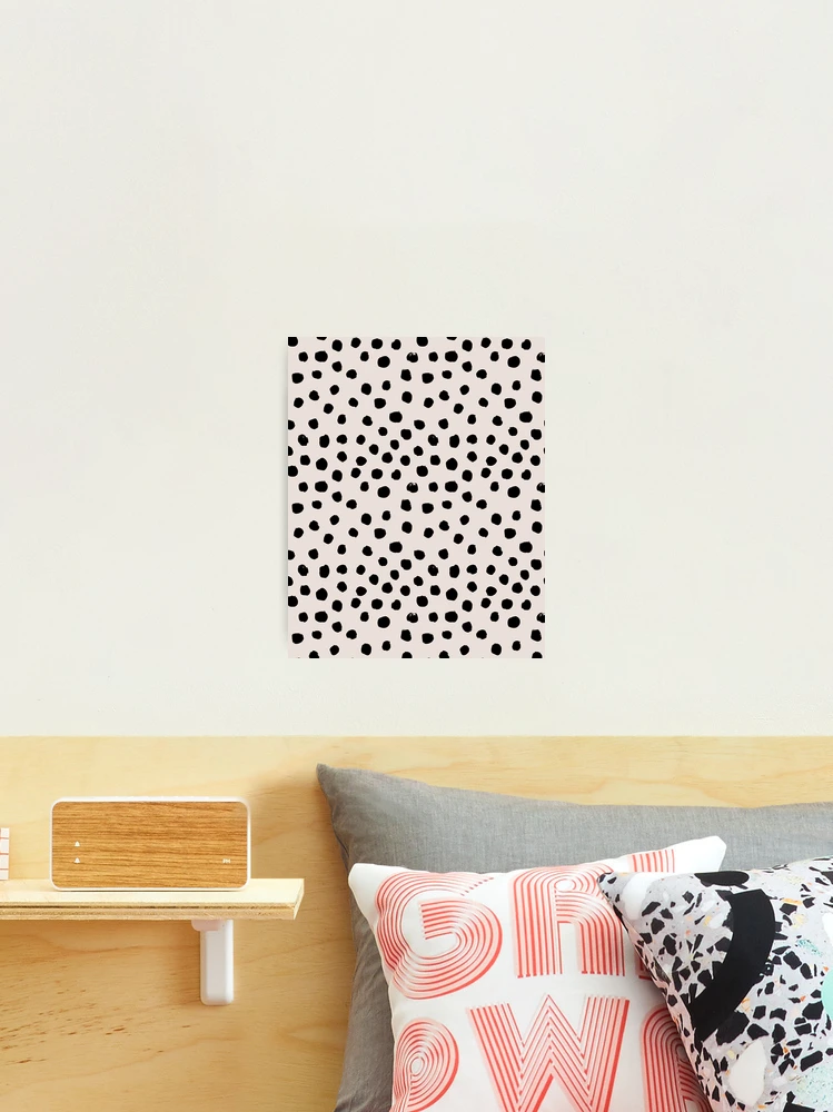 Preppy brushstroke free polka dots black and white spots dots dalmation  animal spots design minimal Throw Pillow by CharlotteWinter