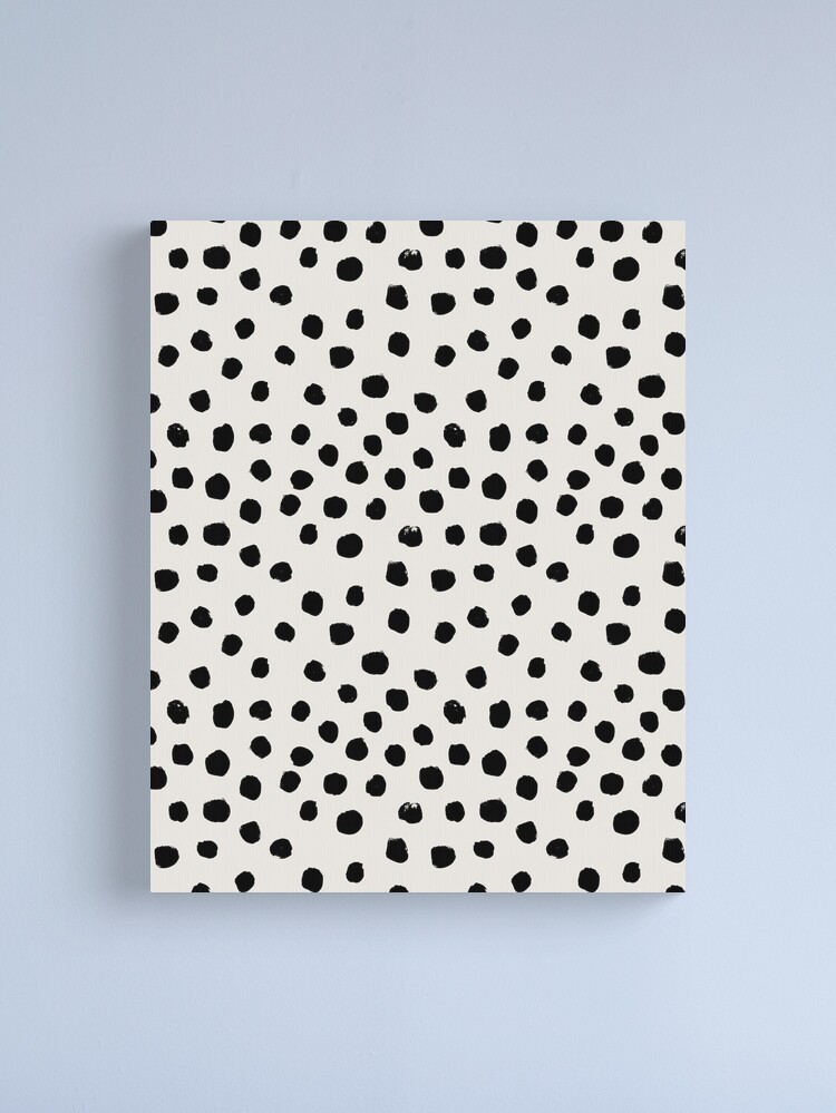 Preppy Brush Stroke Dotty Pattern Black and White | Art Board Print