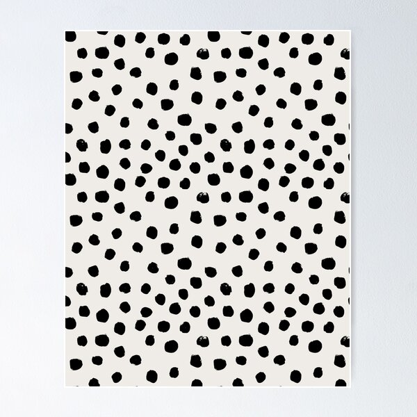Item preview, Preppy brushstroke free polka dots black and white spots dots dalmation animal spots design minimal designed and sold by charlottewinter.