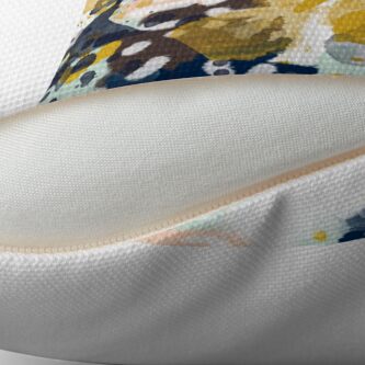 Alternate view of Sloane - Abstract painting in free style navy, mint, gold, white, and turquoise Throw Pillow