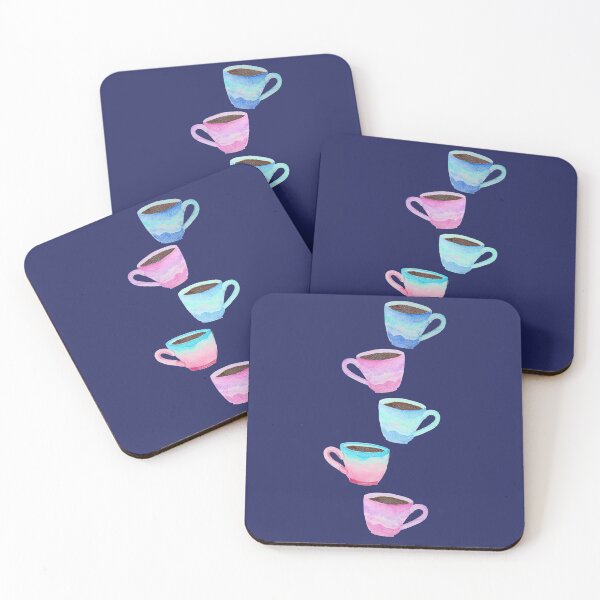 Item preview, Espresso cups in pink and blue designed and sold by MagentaRose.