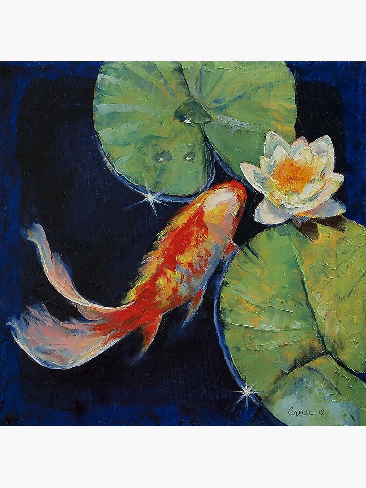 Koi and White Lily by michaelcreese