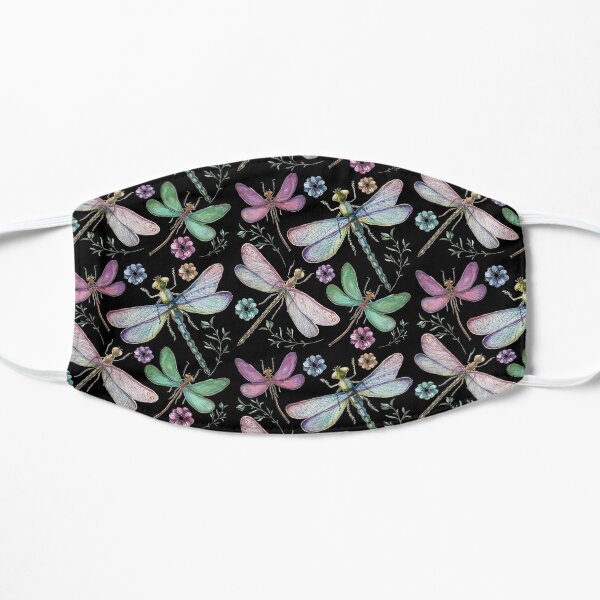 Dragonfly Pattern Cloth Face Mask Flat Mask
