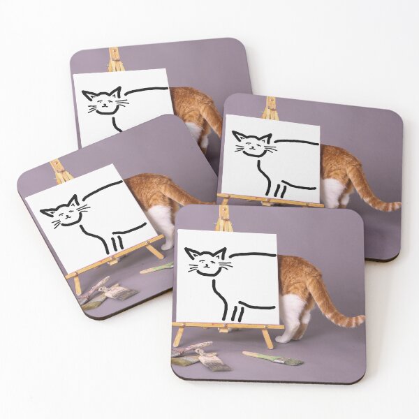 Item preview, Half real cat half kitty illustration pet photography unique gifts for feline fans around the world. designed and sold by g2rdsmith.