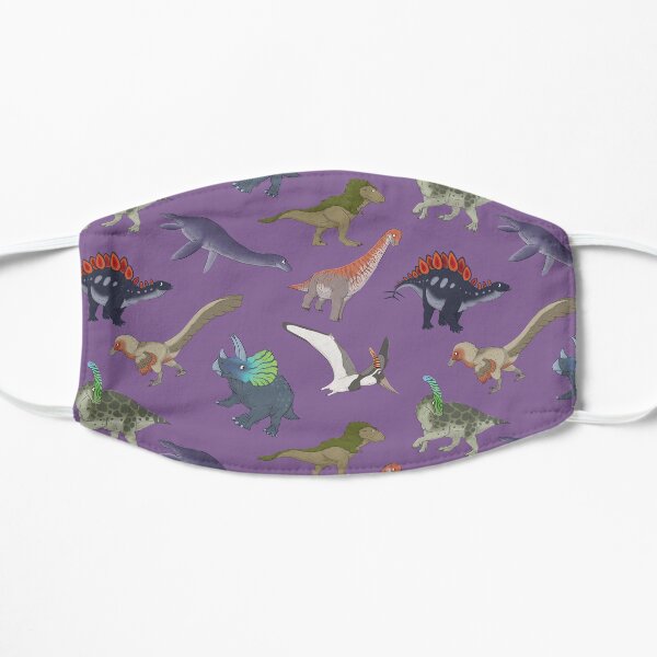 Mesozoic Reptiles Pattern - Purple Flat Mask