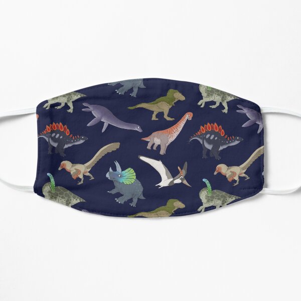 Mesozoic Reptiles Pattern - Night Flat Mask