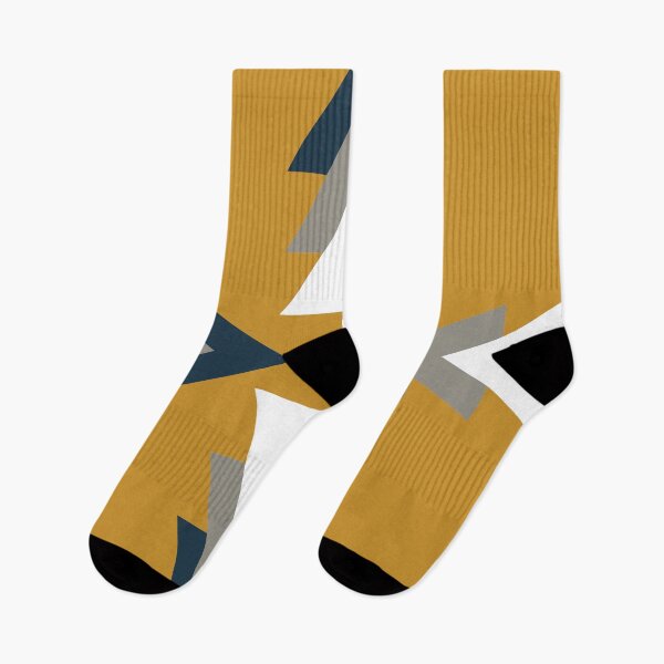 Item preview, Southwest Triangle. Minimalist Geometric Abstract Arrow Design in Dark Mustard Yellow, White, Grey, and Navy Blue designed and sold by kierkegaard.