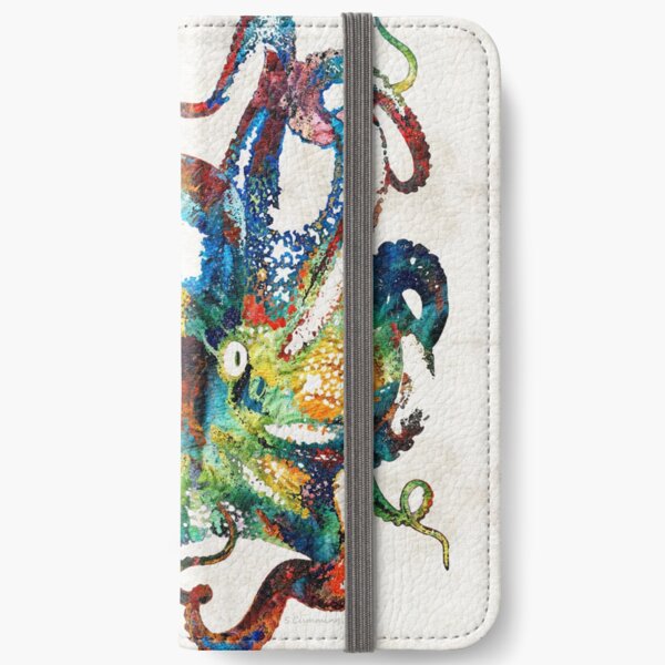 Colorful Octopus Art by Sharon Cummings iPhone Wallet