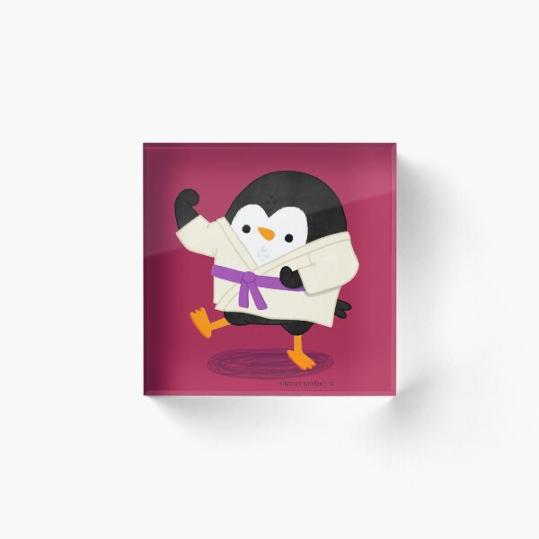 Karate Penguin 2 Acrylic Block
