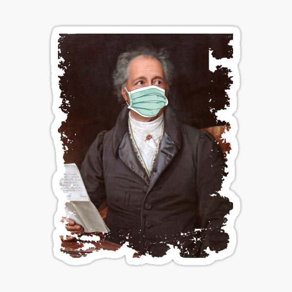 Goethe Mit Mundschutz Quarantäne Kunst Sticker