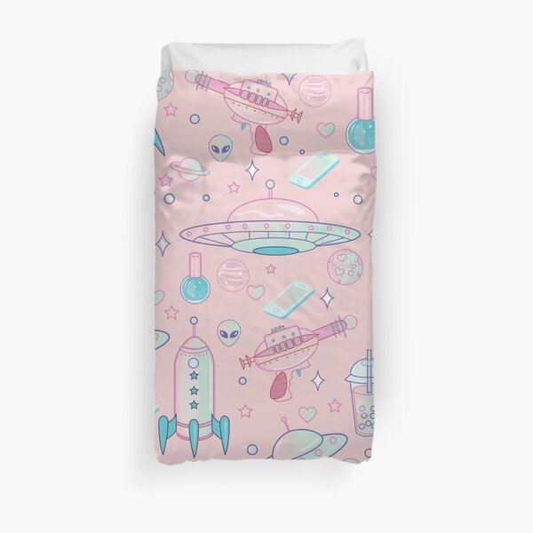 Galaxy Babe Pattern Duvet Cover