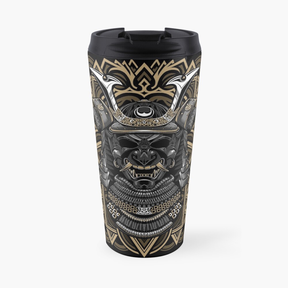 Samurai mask Travel Coffee Mug
