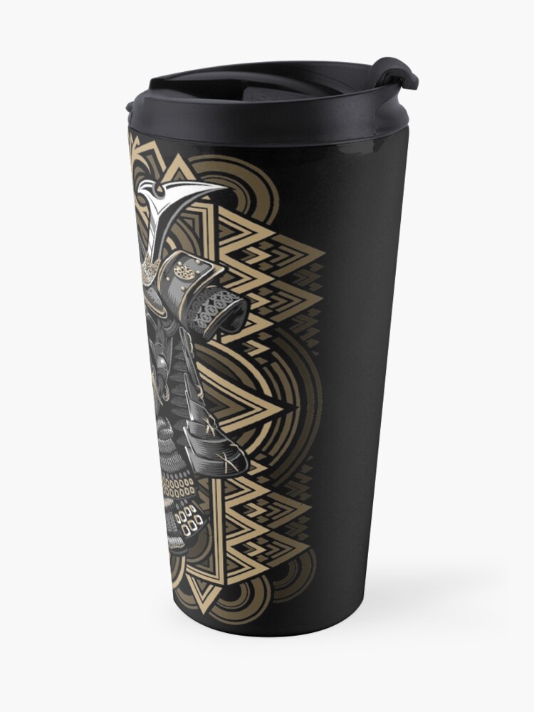 Alternate view of Samurai mask Travel Coffee Mug