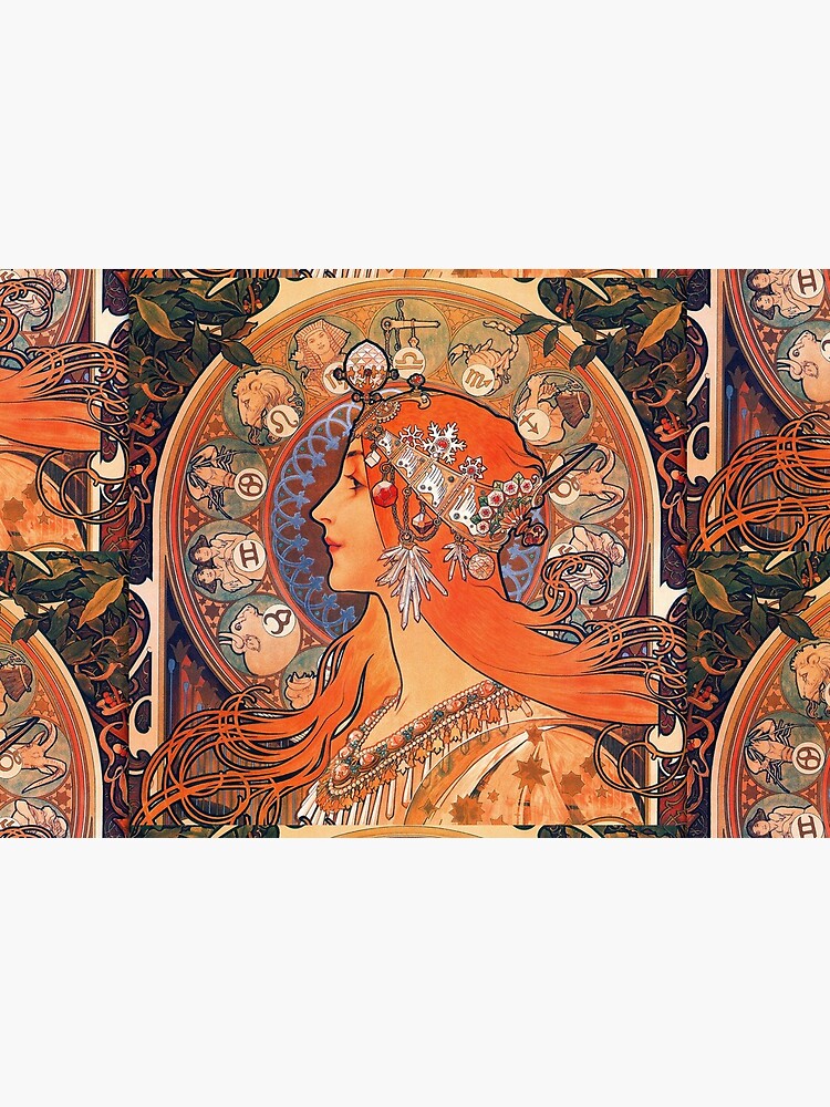 "Vintage Art Nouveau Zodiac by Alphonse Mucha" Mask by KeepItVintage