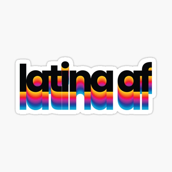 latina af colorful trendy rainbow modern Sticker