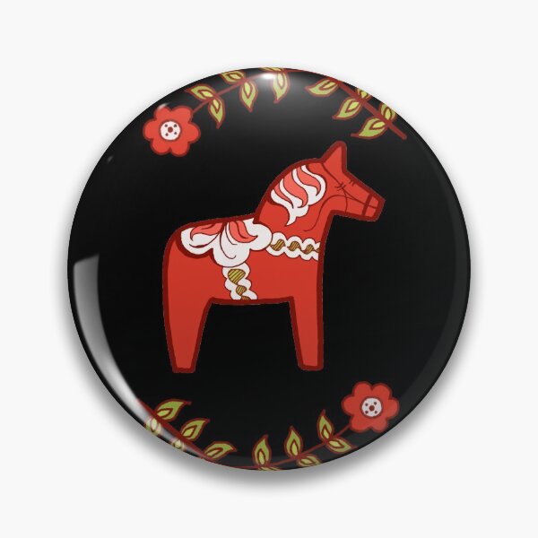 Item preview, Dala Horse on Black designed and sold by Bethany Gustafson.