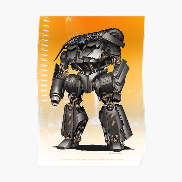 Batmobile Mecha Print Poster