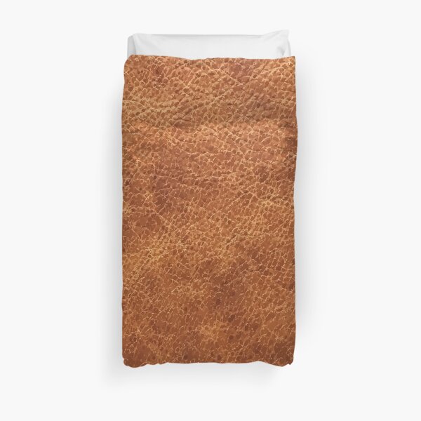 Brown vintage faux leather background Duvet Cover