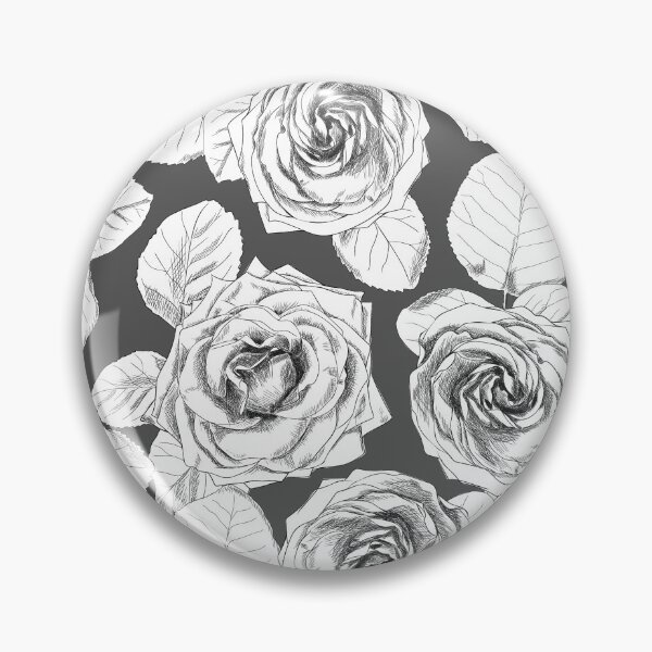 Item preview, Hand-painted white roses and white leaves on a dark grey background. designed and sold by Skaska.