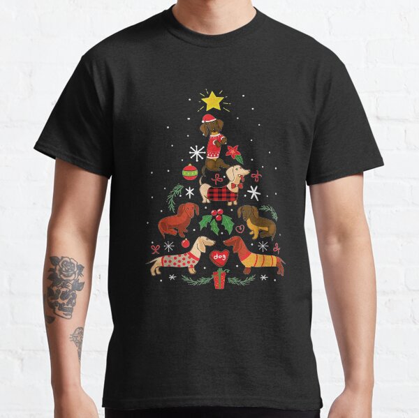 Funny Dachshund Christmas Tree Ornament Decor Gift Classic T-Shirt