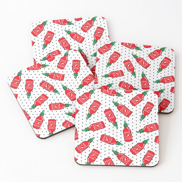 Item preview, Sriracha sauce - black polka dots - hot chili sauce designed and sold by littlearrow.