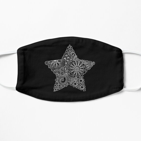 White Star Doodle Flat Mask
