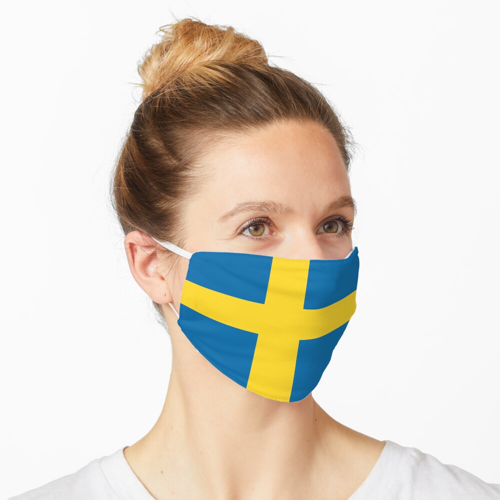 Swedish Flag Face Mask Mask By PrintedGifts Redbubble   Ur,mask Three Quarter,square,1000x1000 