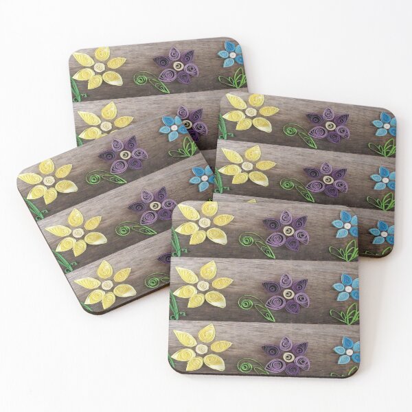 Item preview, quilled flowers, quilled barn wood art designed and sold by Stephanie  Skeem.