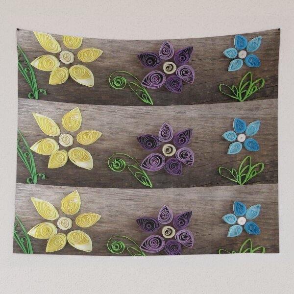 Item preview, quilled flowers, quilled barn wood art designed and sold by Stephanie  Skeem.