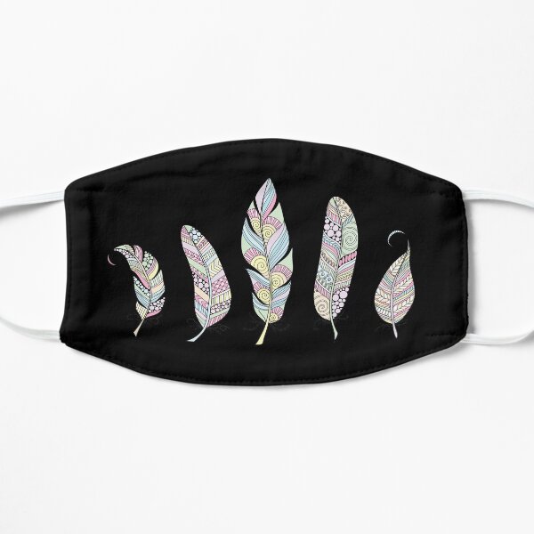 Pastel Doodle Feather Pattern Mask