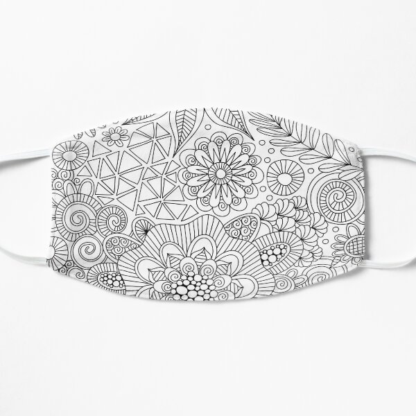 Black and White Doodle Art Mask