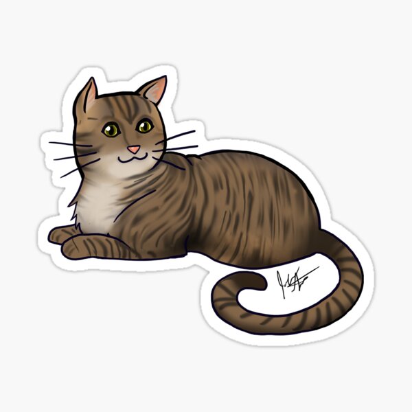 Brown Tabby Cat Sticker