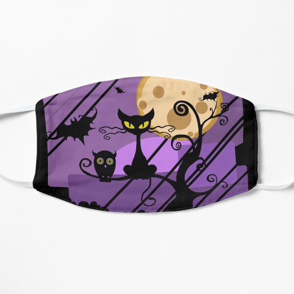 SPOOKY CAT HALLOWEEN NIGHT Flat Mask