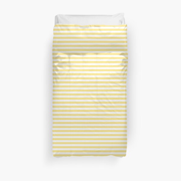 Yellow And White Horizontal Stripes Duvet Cover