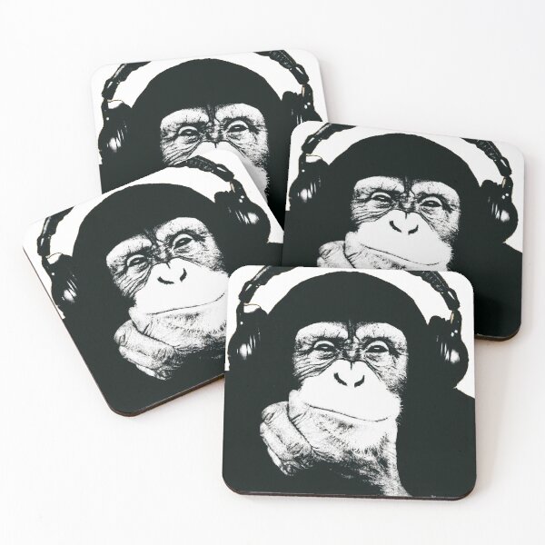 Item preview, monkey listening to music  designed and sold by Angelica Maria  Franco Cano.