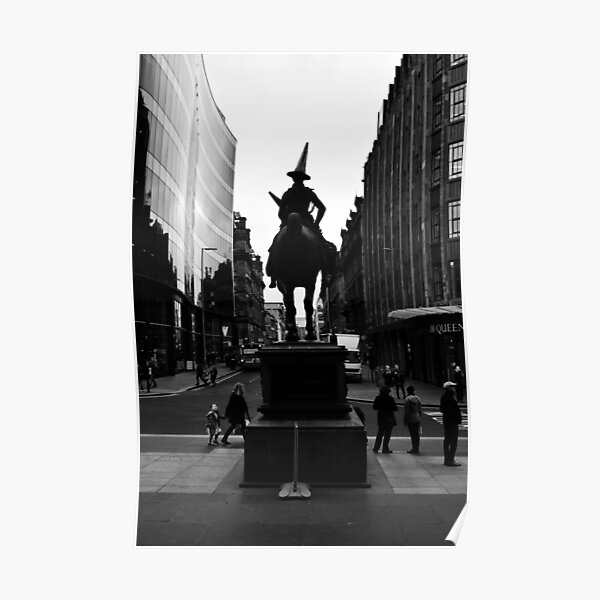 Glasgow Duke of Wellington Equestrian Statue Scotland outside the Gallery of Modern Art Poster