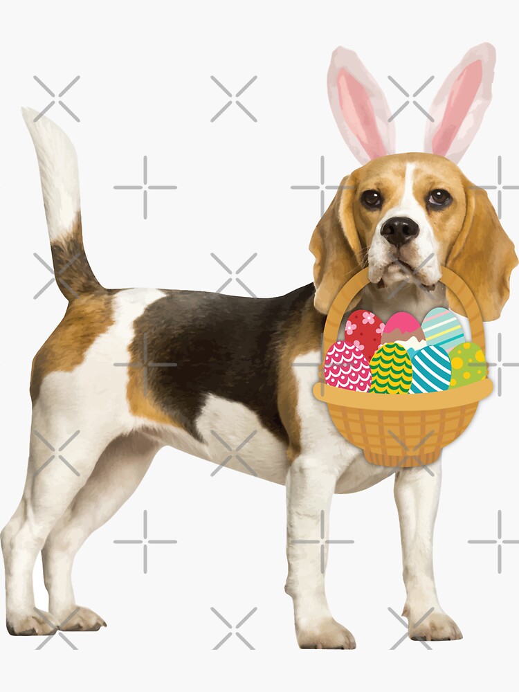 "Easter Beagle Dog with Bunny Ears" Sticker for Sale by EstelleStar