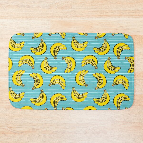 Item preview, bunch of bananas - blue stripes - fruit designed and sold by littlearrow.