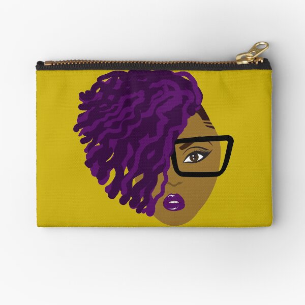 Purple Natural Hair Twists / Dreadlocks or Locs Sisterlocks Zipper Pouch