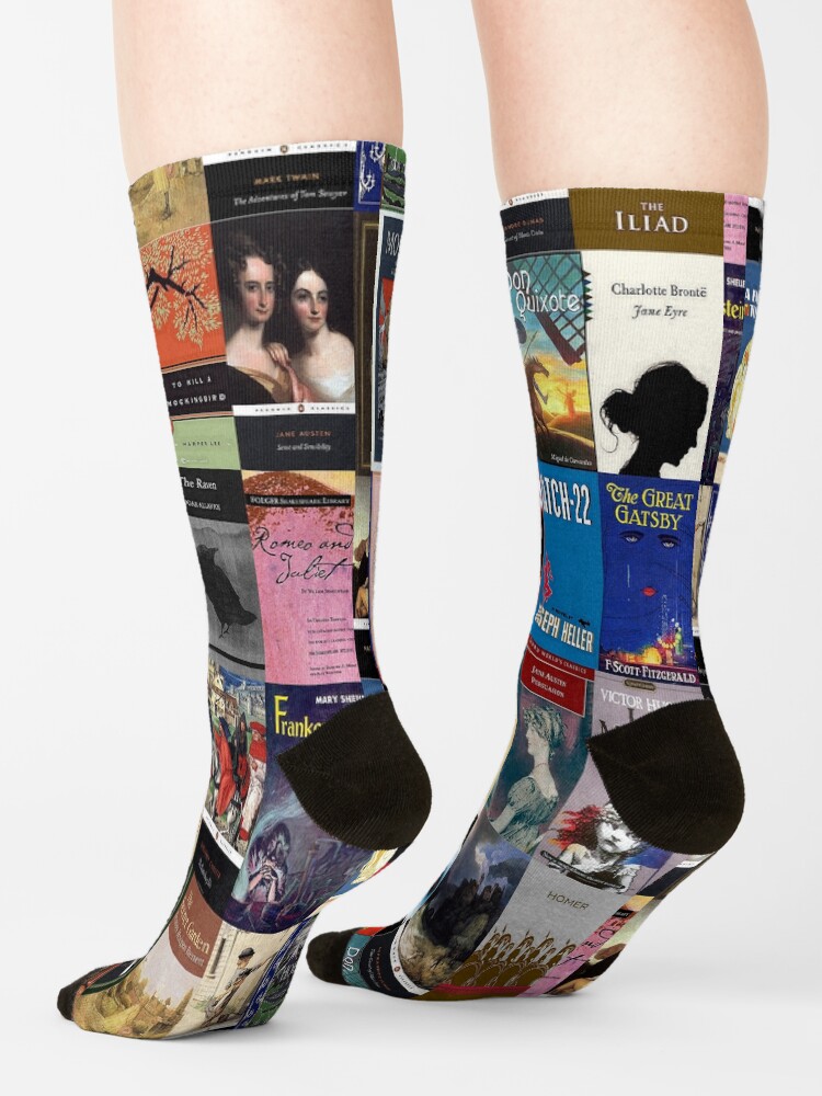 "Classic Literature Book Covers " Socks for Sale by luv2right Redbubble