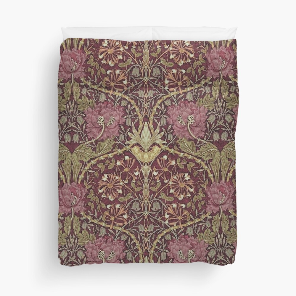William Morris, Honeysuckle, floral. pattern, art nouveau, vintage,beautiful,belle époque,victorian,trendy,modern, Duvet Cover